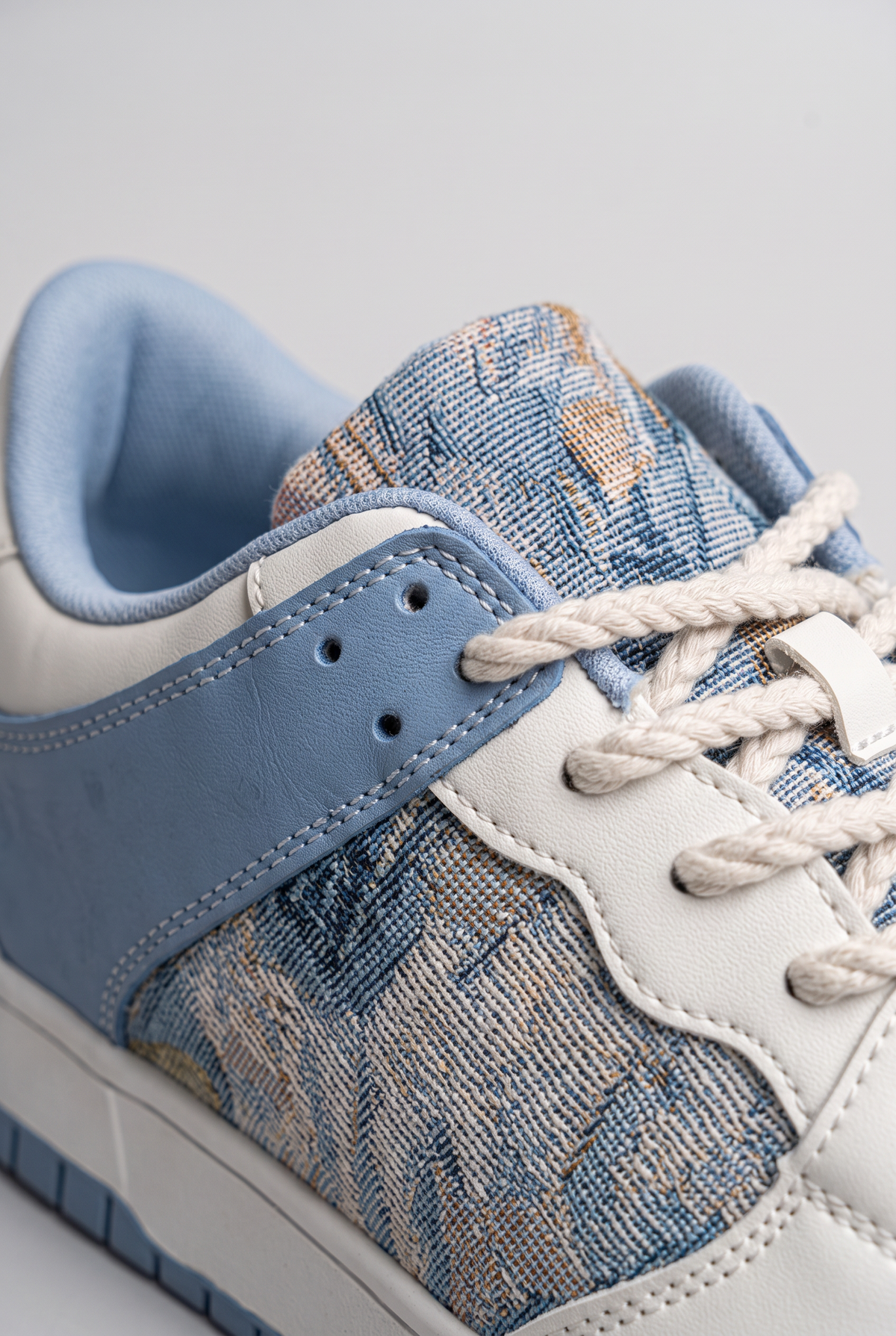 Artistic Footwear | Men's Trainers with Painterly Blue Swirl Print | Stylish Low-Top Design for Everyday Wear 2