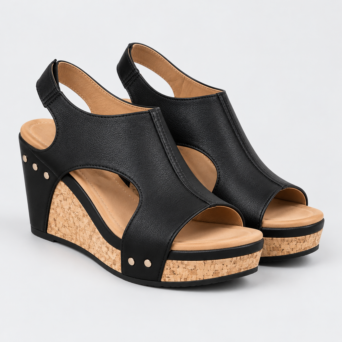 Women's Leather Wedge Edgy Sandals Dress for Any Occasion