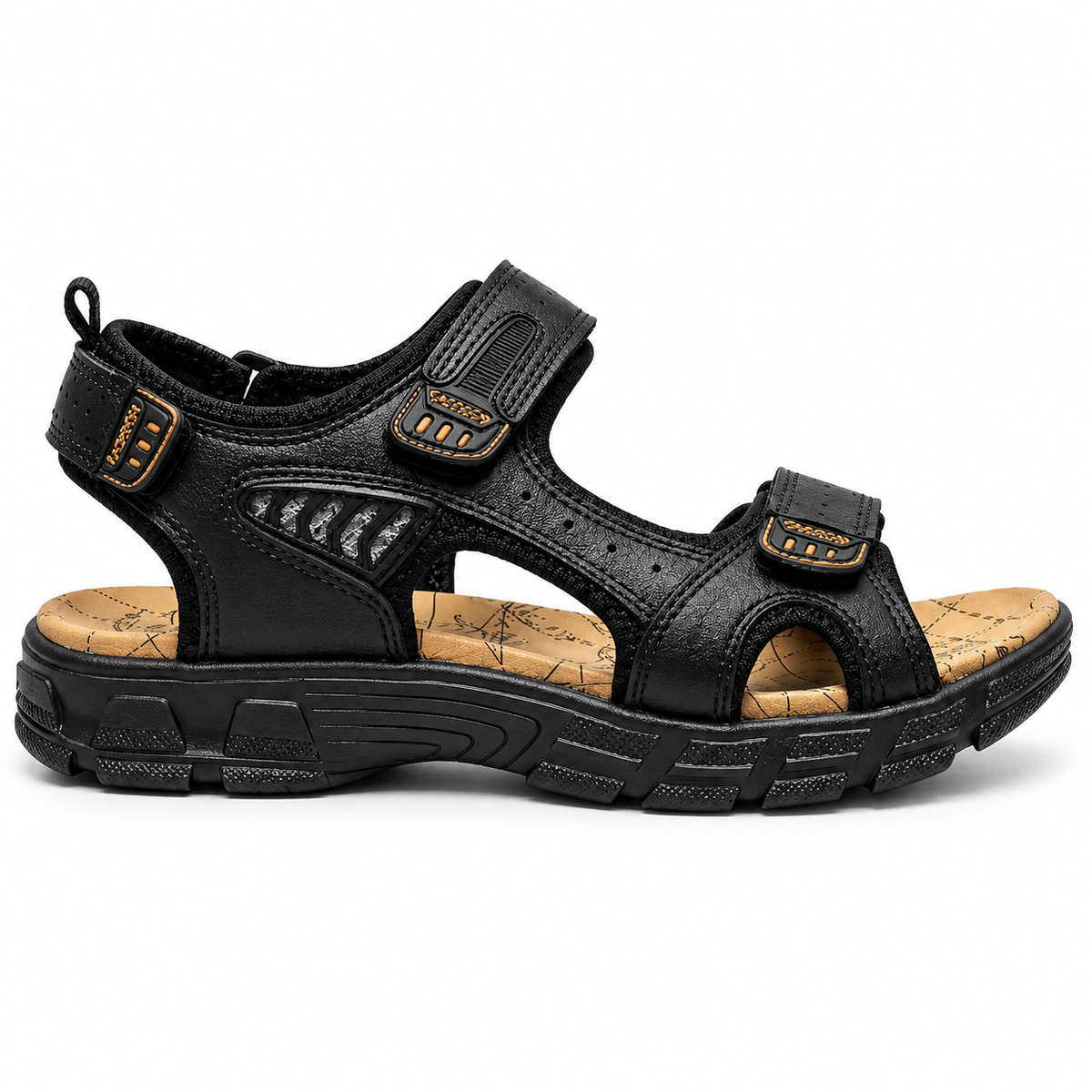 Men's Orthoperdic Leather Velcro Sandals Outdoor Walking Sandals – Everyday Comfort & Adventure Style