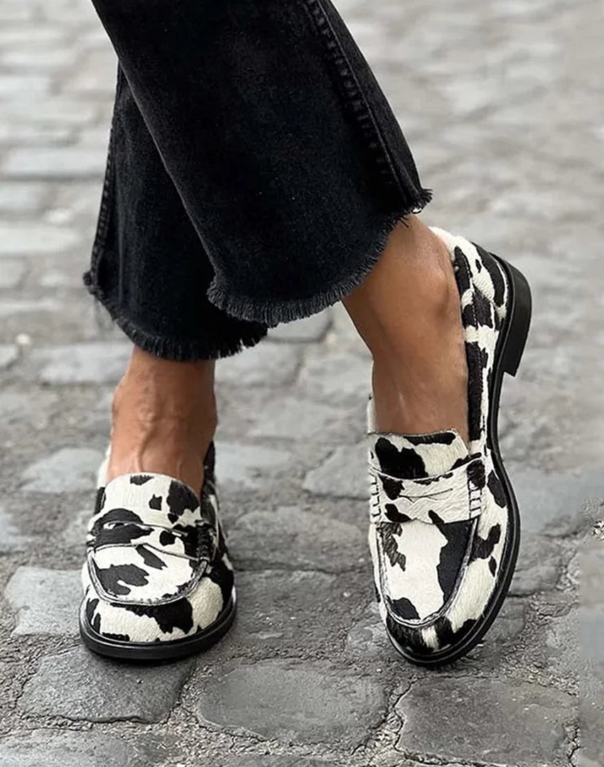 Chic Collection | Women's Loafers with Animal Print Design | Slip-On Comfort for Everyday Style 0