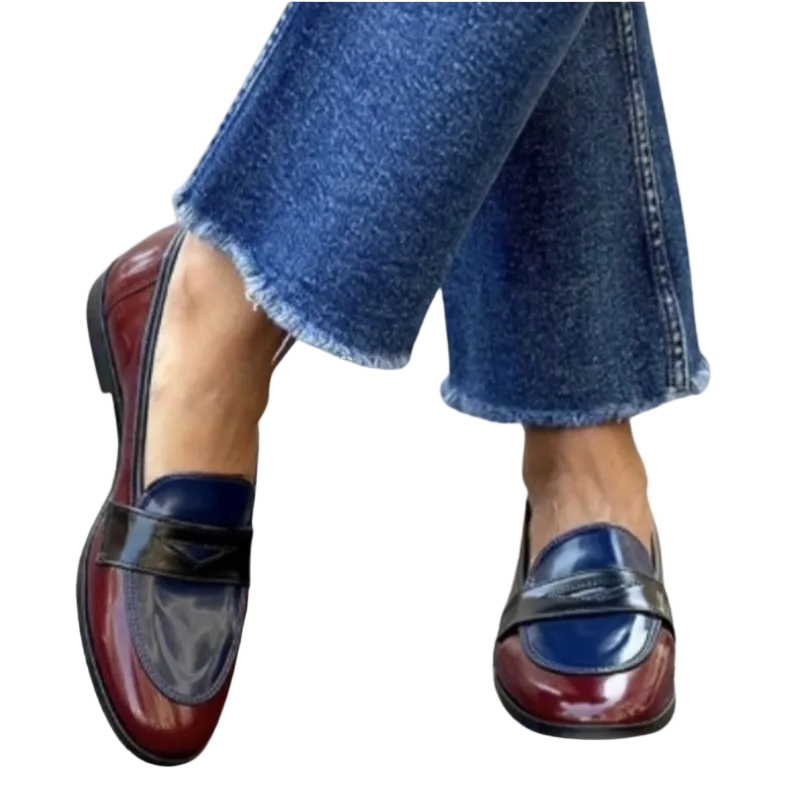 Chic Loafers | Women's Slip-On Footwear with Color Block Design | Comfortable Style for Everyday Wear 1