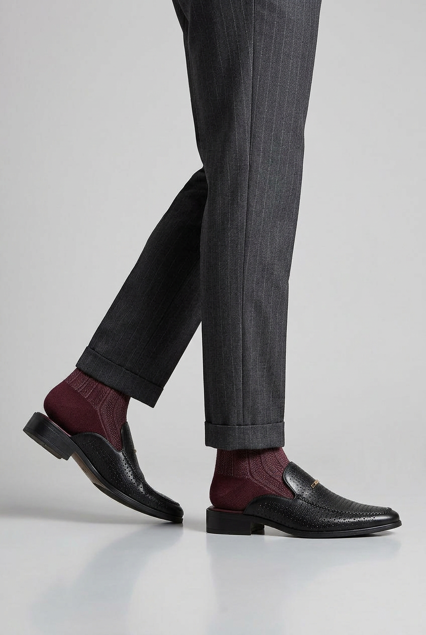 Elegant Loafers | Men's Brown Loafers with Low Block Heel | Stylish Slip-On Shoes for Office and Events 2
