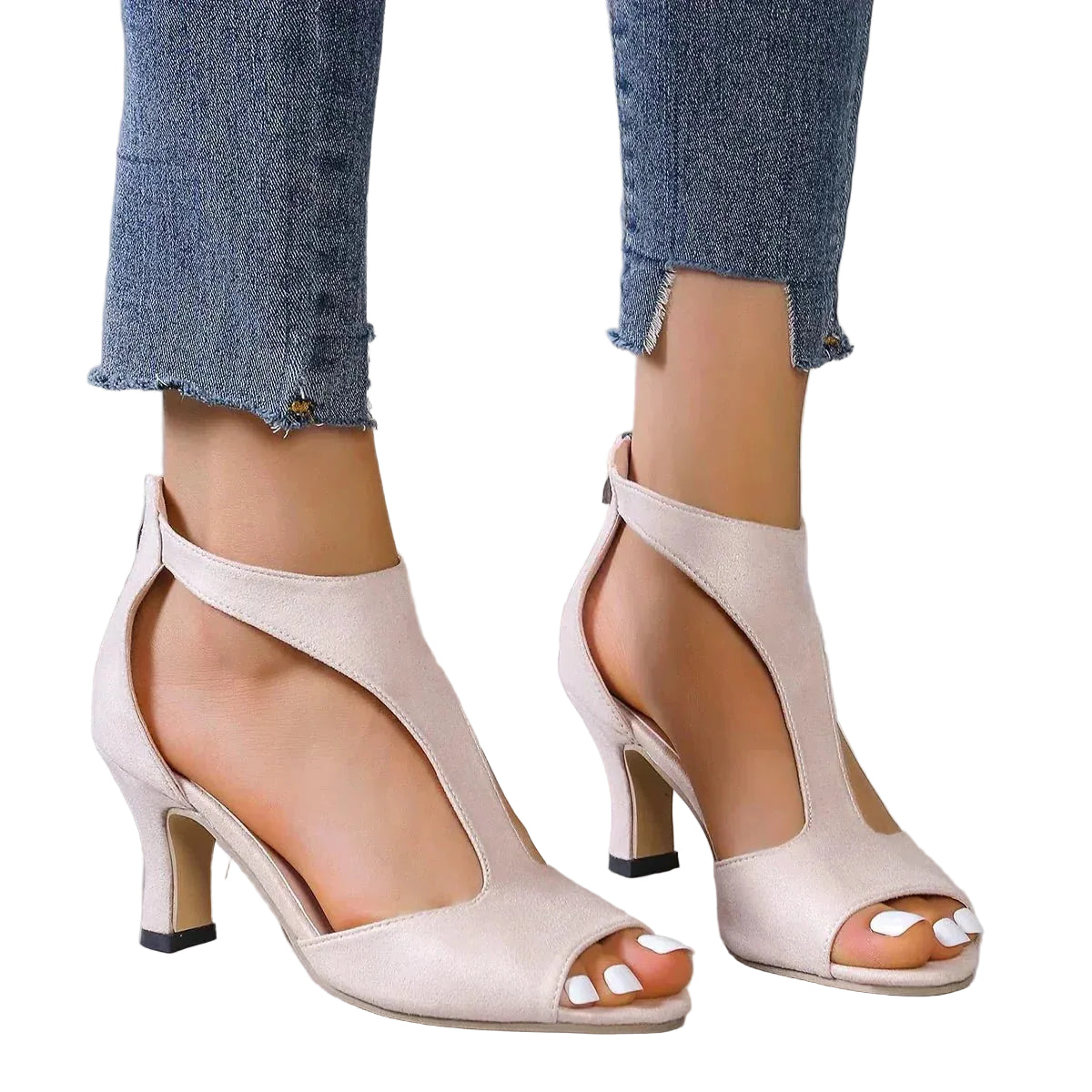 Elegant Orthopedic Heels | Open Toe Design with Arch Support | Comfortable T-Strap Footwear for All-Day Wear 3