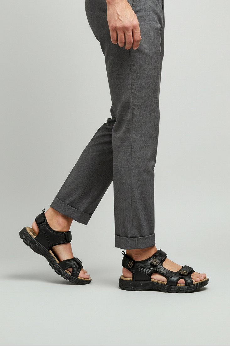Everyday Comfort | Men's Sandals with Adjustable Velcro Straps | Contoured Footbed for All-Day Support 1