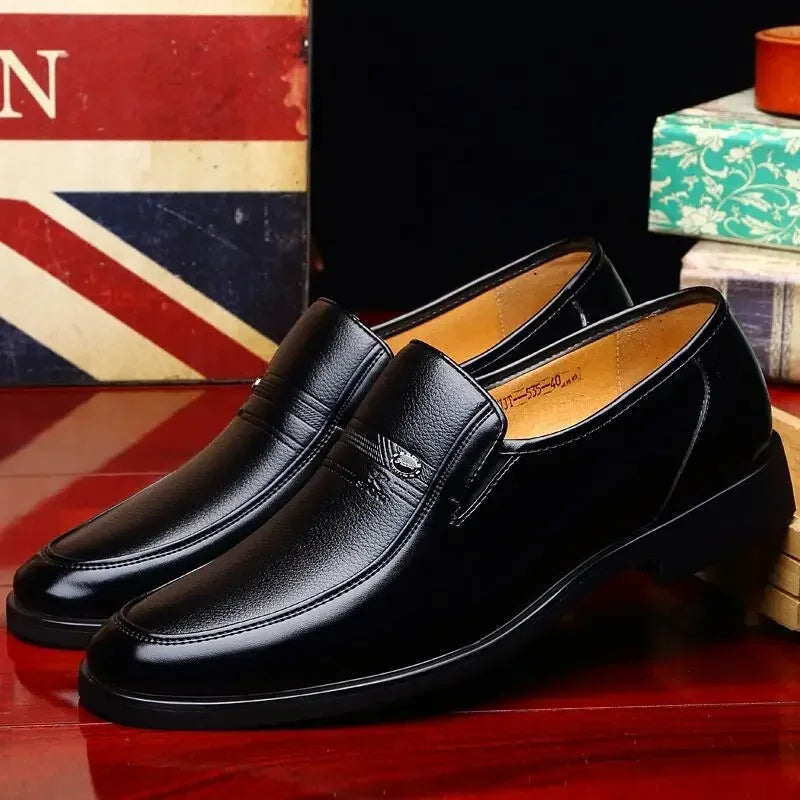 Men's Elegant Faux Leather Dress Shoes | Stylish Black Lace-Up Footwear 2