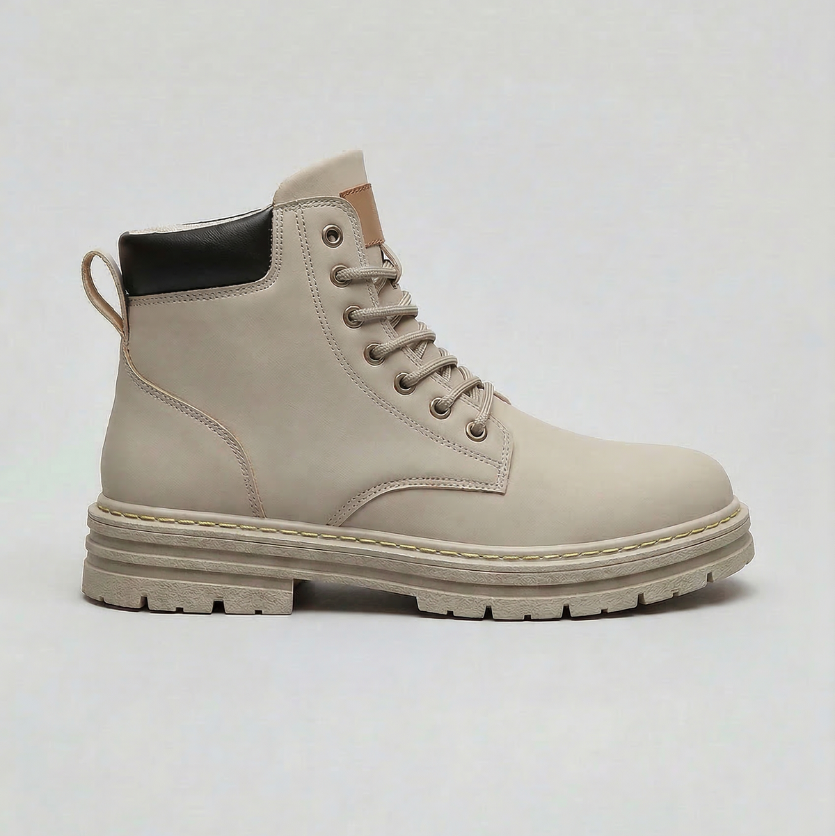 Men's Lace-Up Boots with Chunky Lug Sole for Enhanced Grip and Style 0