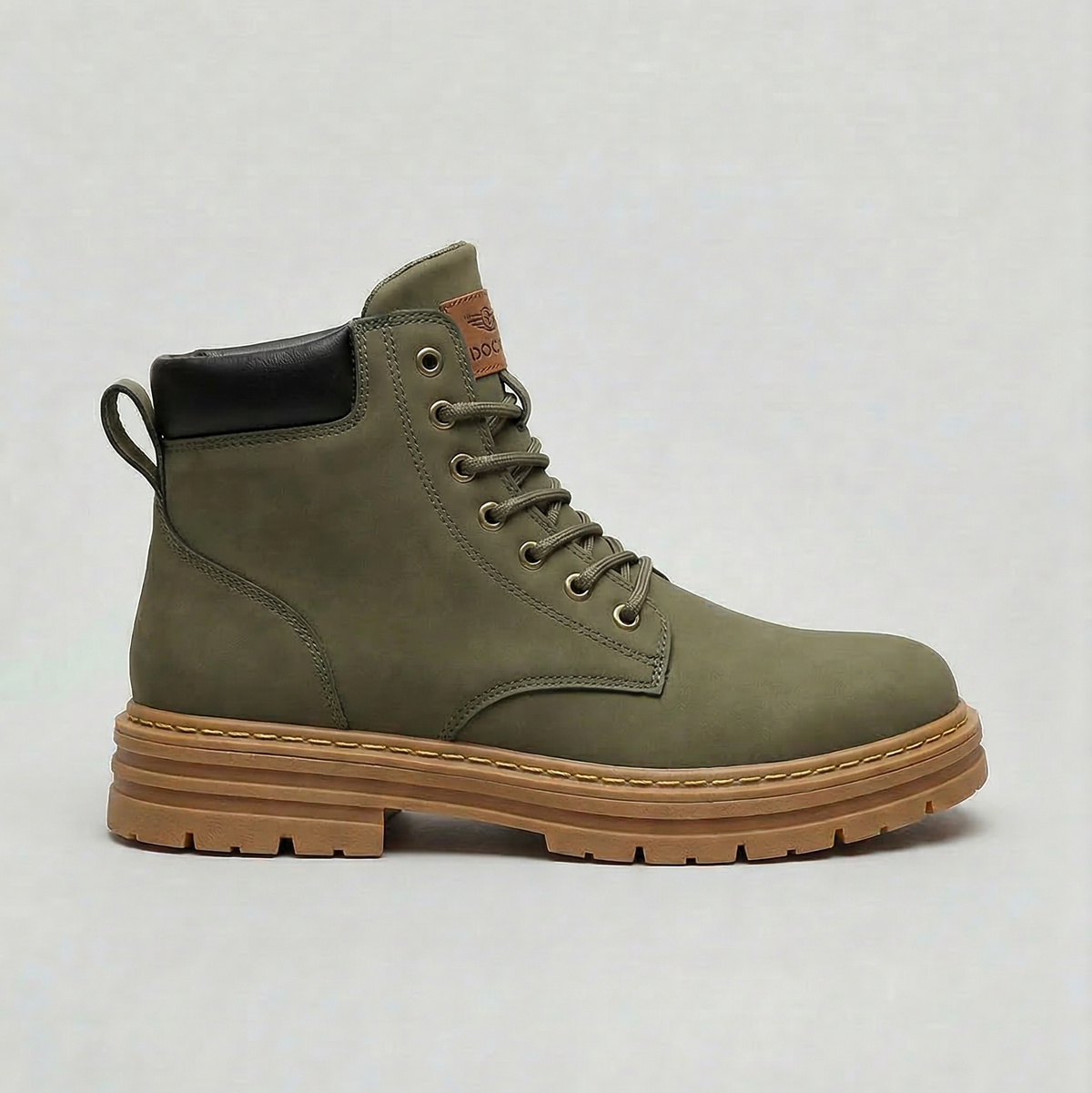 Men's Lace-Up Boots with Chunky Lug Sole for Enhanced Grip and Style 5