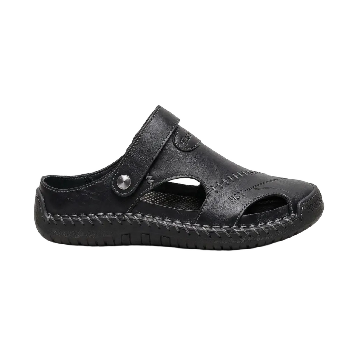 Men's Leather Sandals with Closed Toe Design & Breathable Cut-Outs for All-Day Comfort 4
