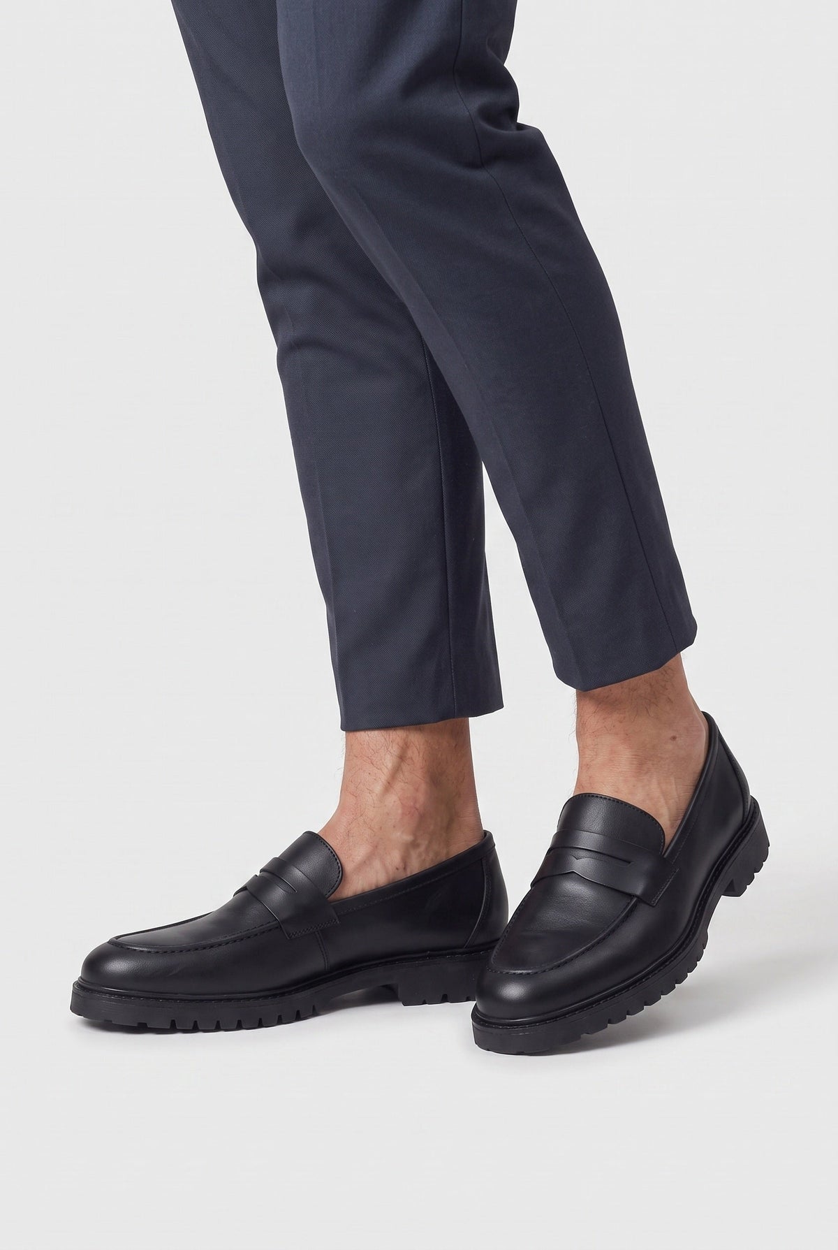 Men's Loafers | Black Penny Loafers with Chunky Sole for All-Day Comfort 2