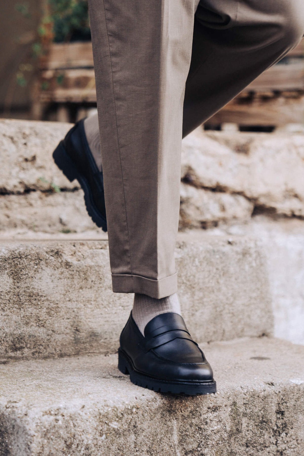 Men's Loafers | Black Penny Loafers with Chunky Sole for All-Day Comfort 5