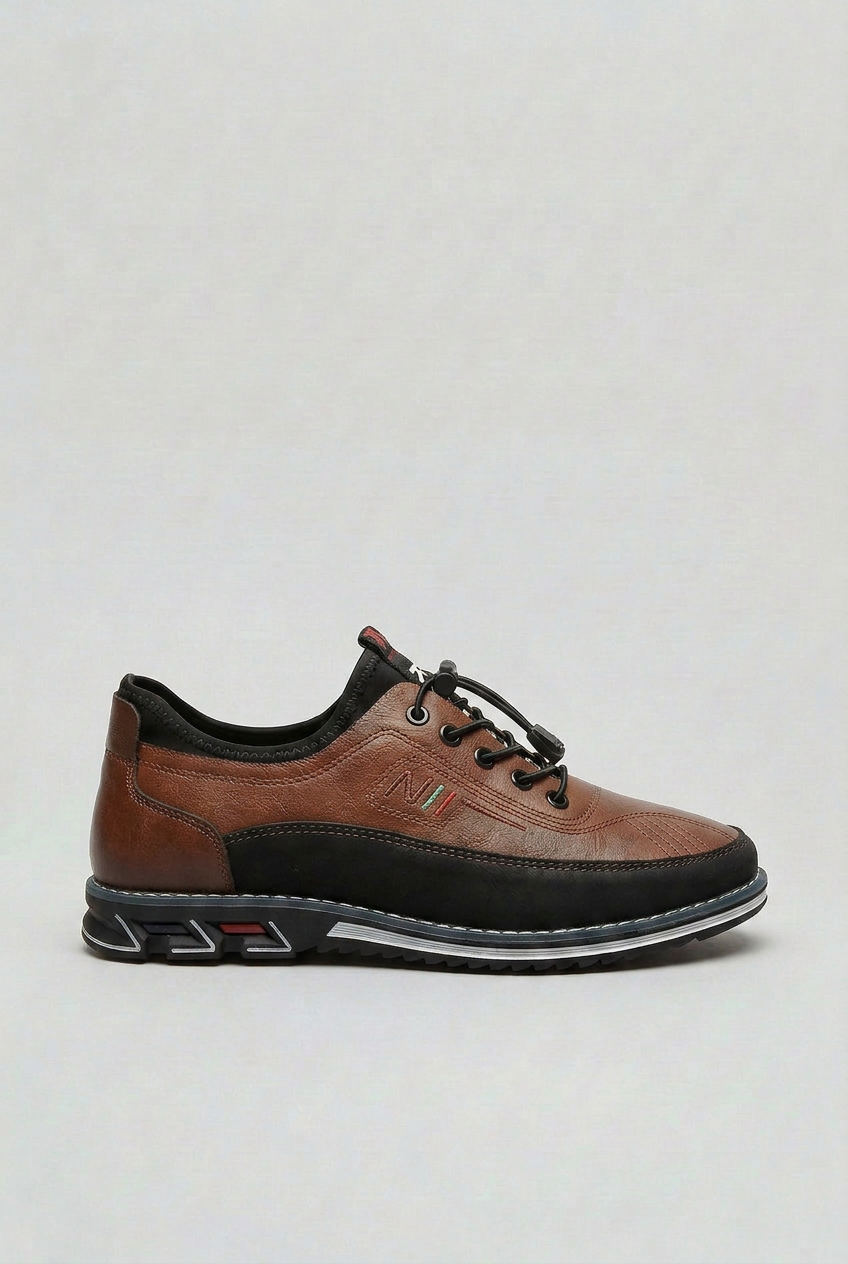 Men's Trainers | Leather-Look Sneakers with Cushioned Insole | Supportive Sole for All-Day Comfort 4