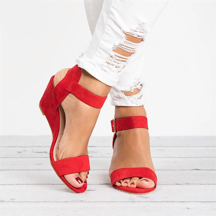 Rochelle | Women's Sandals with Adjustable Ankle Strap | Stylish Faux Leather Design for All-Day Comfort 0