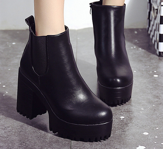 Erin Nova Women Platform Ankle High Heels Elastic fit Boots