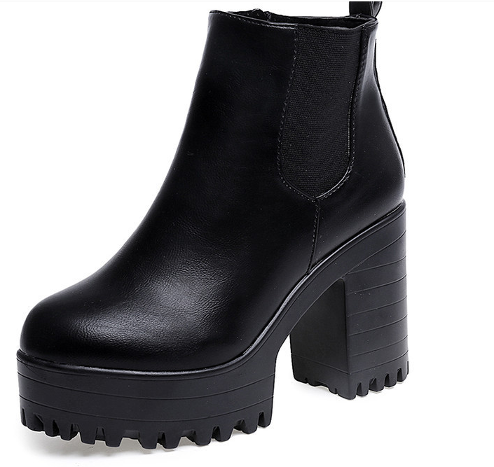 Erin Nova Women Platform Ankle High Heels Elastic fit Boots