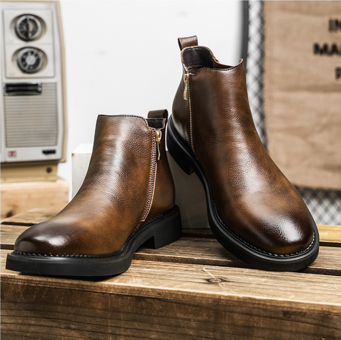 Mark Italian Inspired Leather Boots Dress Casual