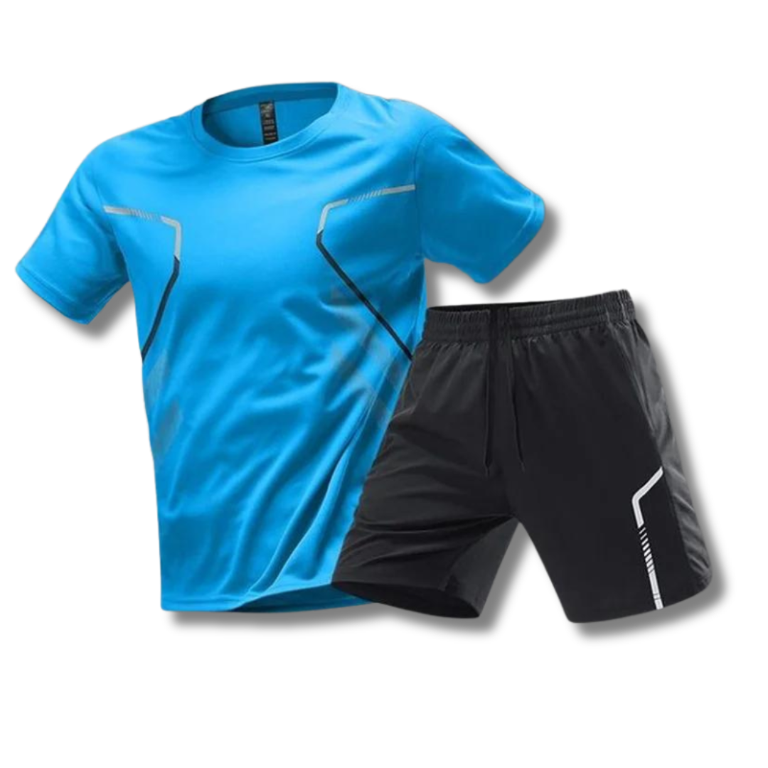 Rov Australia Signiture Men's Black Gym Set – Athletic T-Shirt & Shorts 2-Piece Set