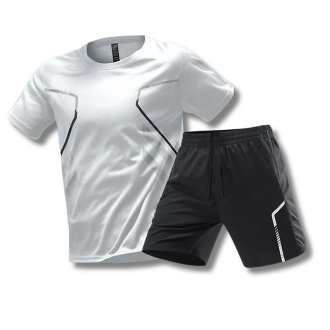 Rov Australia Signiture Men's Black Gym Set – Athletic T-Shirt & Shorts 2-Piece Set