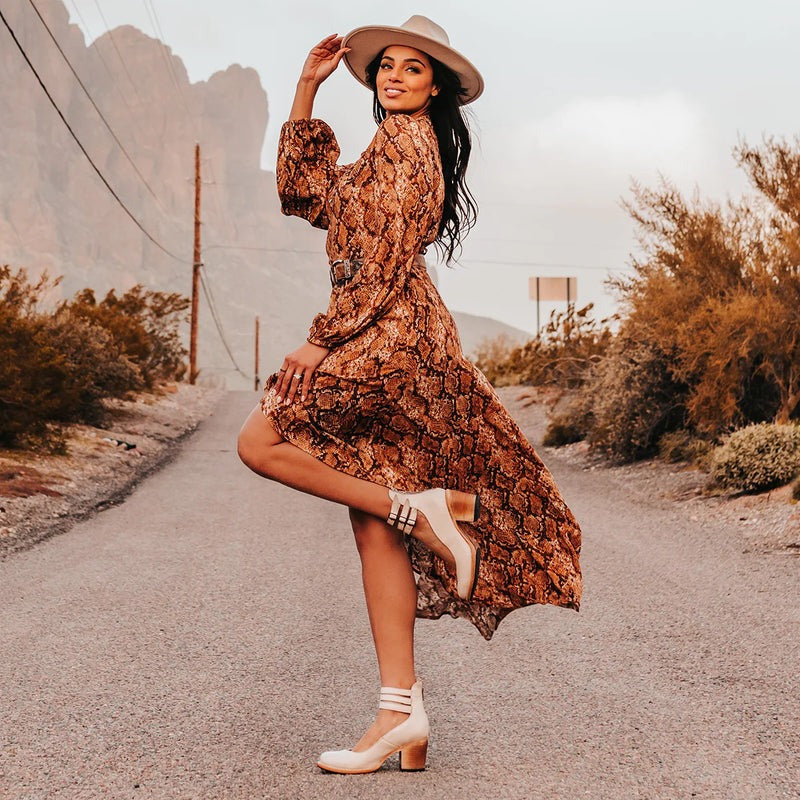 Emilia Artisan Buckle Leather Heels