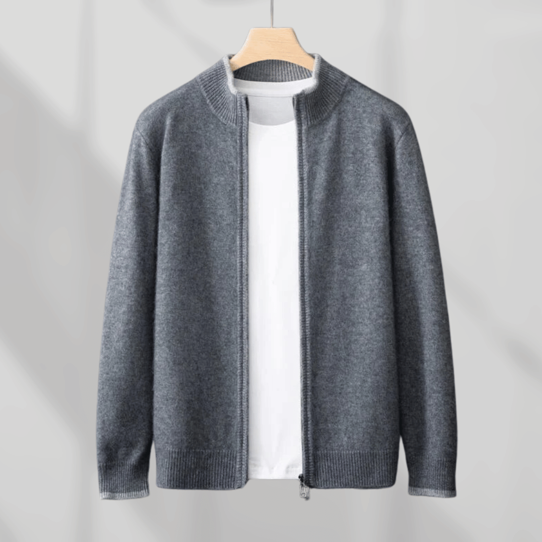 Men's Zip-Up Knit Cardigan – Timeless Comfort & Everyday Style