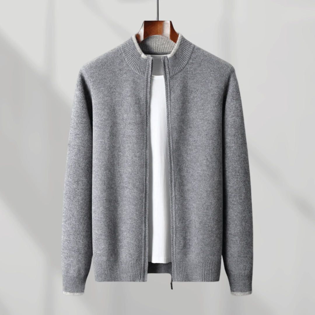 Men's Zip-Up Knit Cardigan – Timeless Comfort & Everyday Style