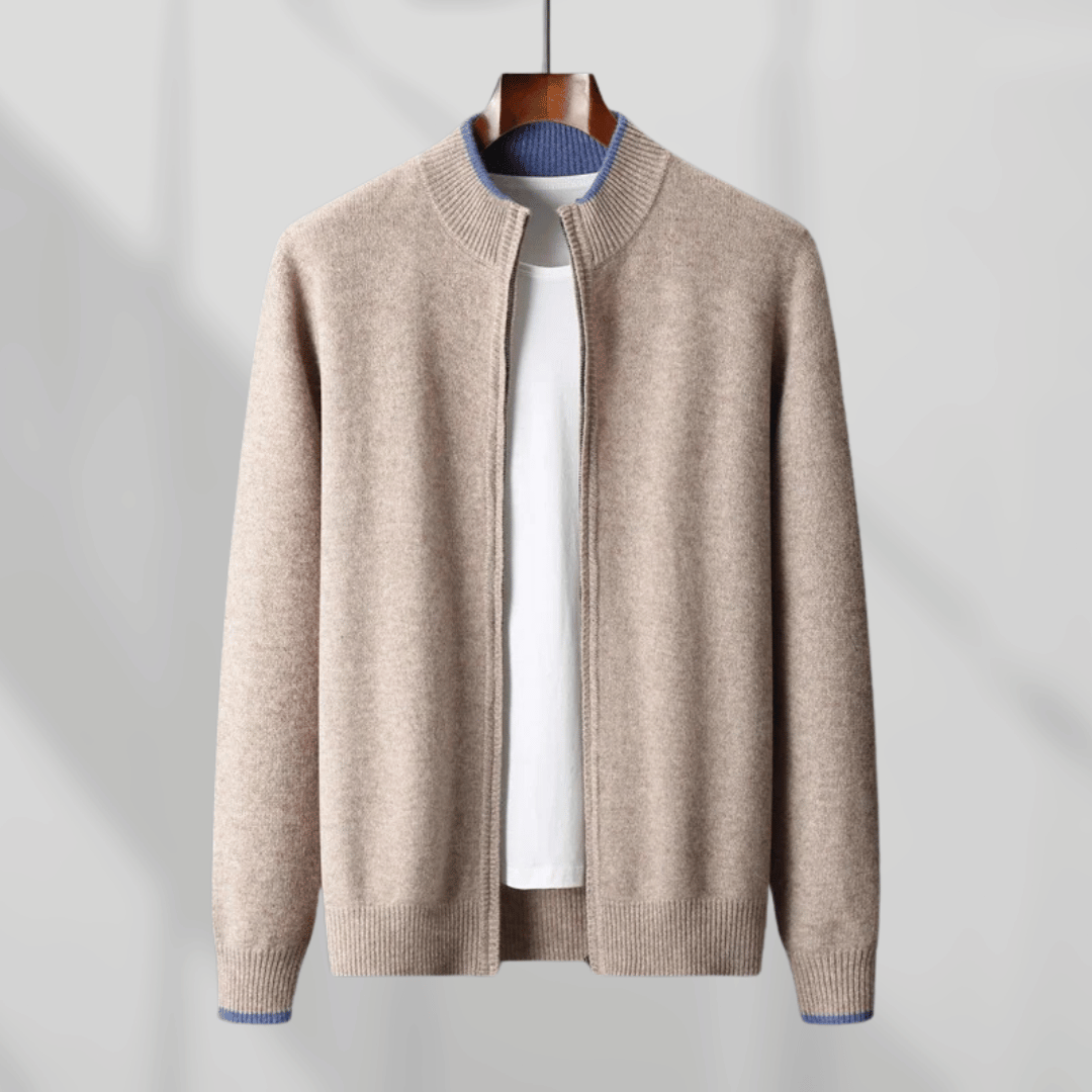 Men's Zip-Up Knit Cardigan – Timeless Comfort & Everyday Style