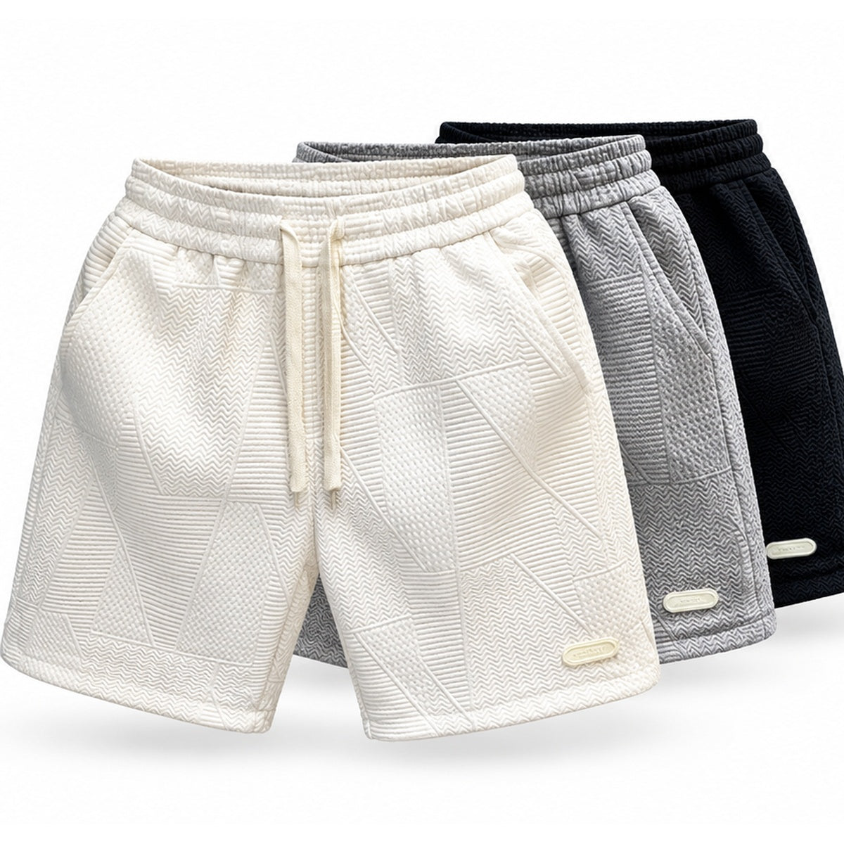 Milo Men's Textured Summer Shorts Lightweight Drawstring Elastic Waist Casual
