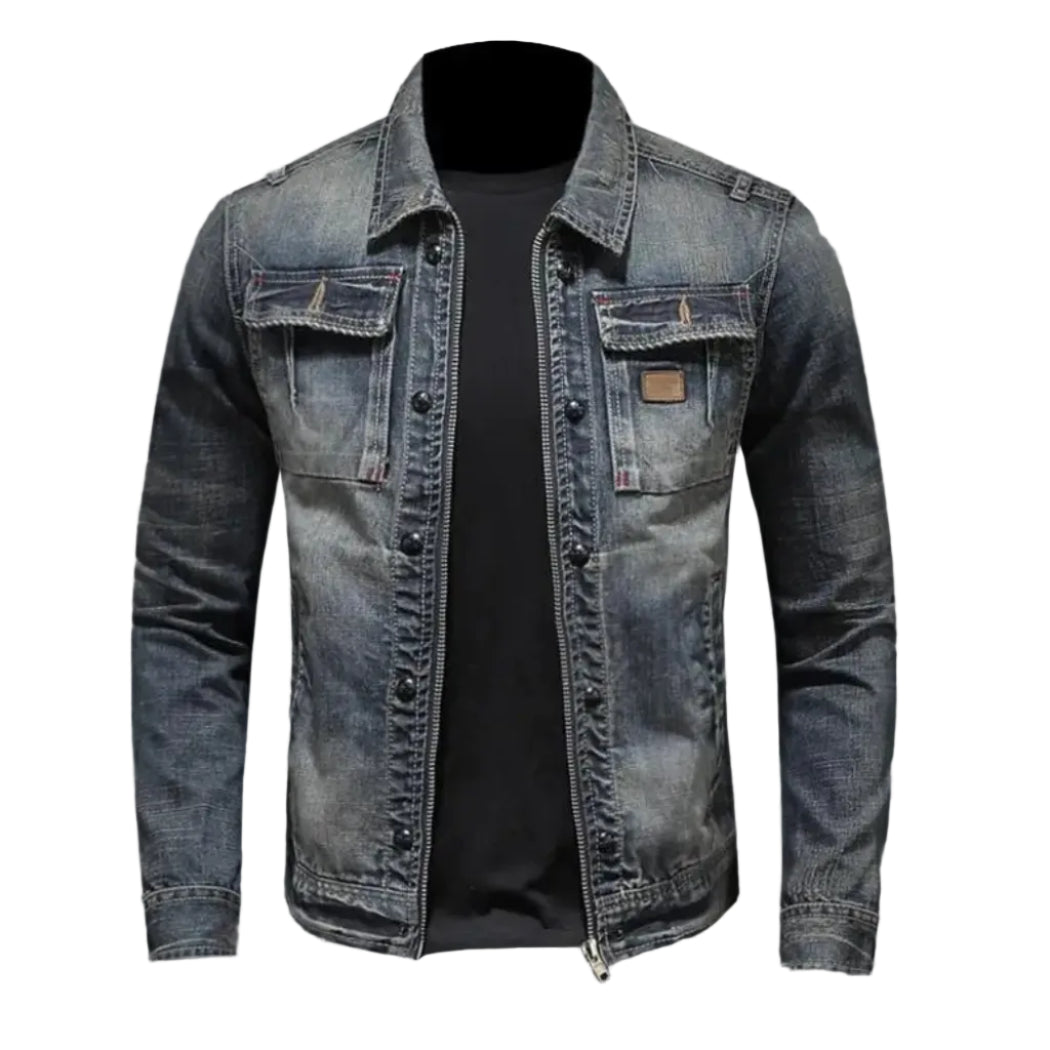 Jasper Men's Vintage Grey Denim Jacket – Timeless Style, Modern Edge