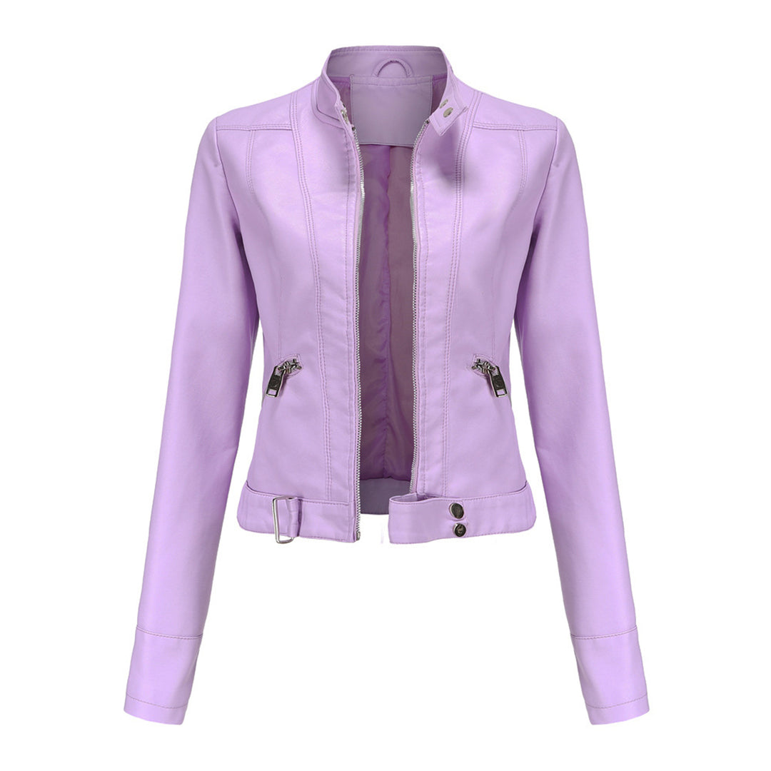 Stylish women's leather jacket in classic design