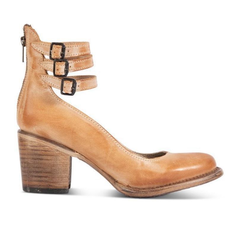 Emilia Artisan Buckle Leather Heels