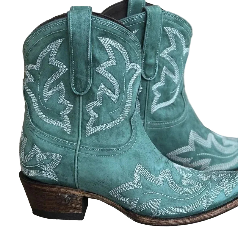 Charming Western Style | Women's Cowgirl Boots with Intricate Embroidery | Comfortable Block Heel for All-Day Wear 2