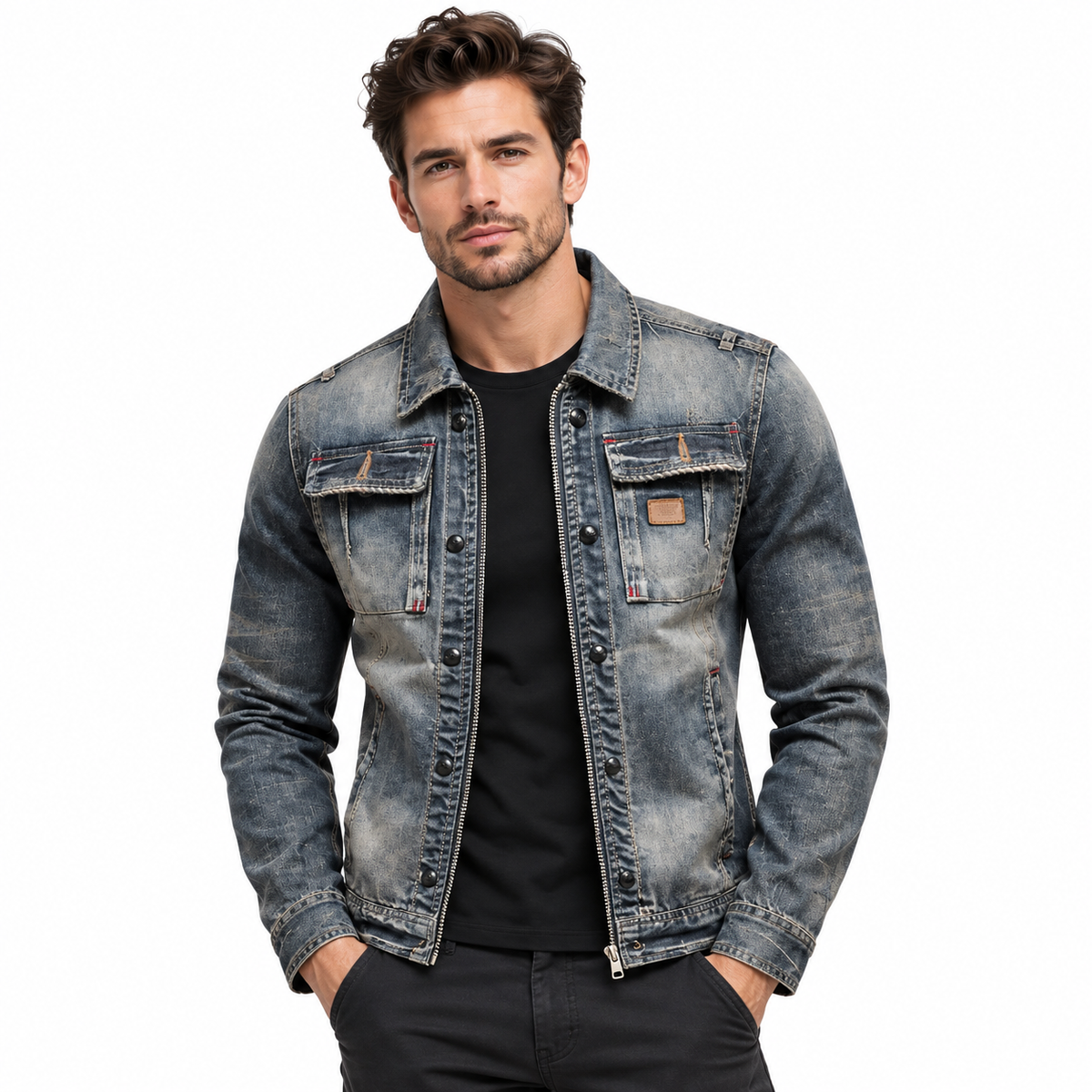 Jasper Men's Vintage Grey Denim Jacket – Timeless Style, Modern Edge