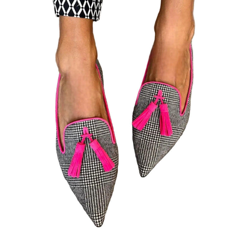 Chic Comfort | Black Loafers for Women with Arch Support & Stylish Tassels | Slip-On Design for All-Day Comfort 0