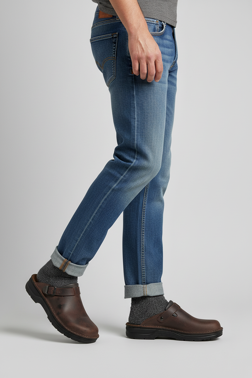 Classic Clogs | Leather Look Footwear with Adjustable Buckle Strap | Ergonomic Design for All-Day Comfort 5