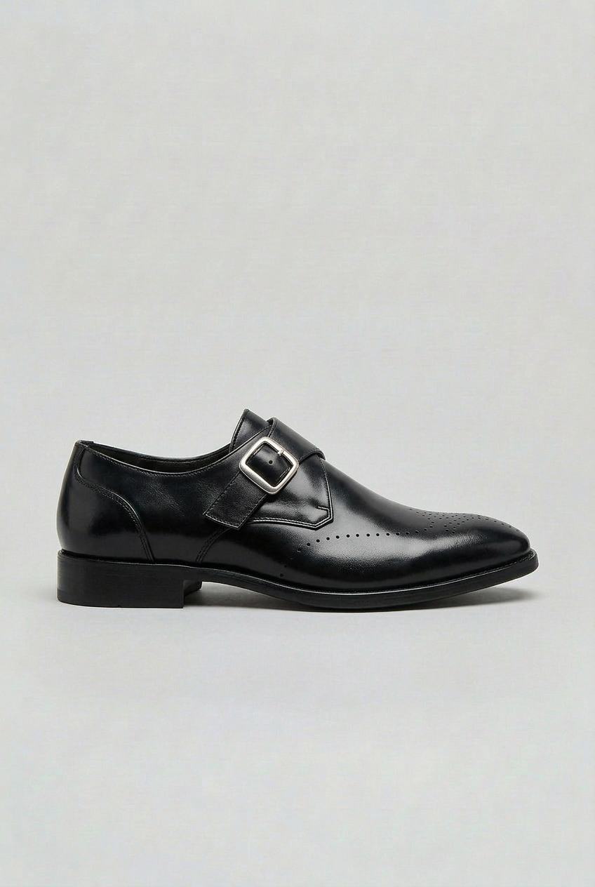Elegant Footwear | Men's Brogues with Monk Strap & Cushioned Insole | Stylish Design for Comfort and Stability 4