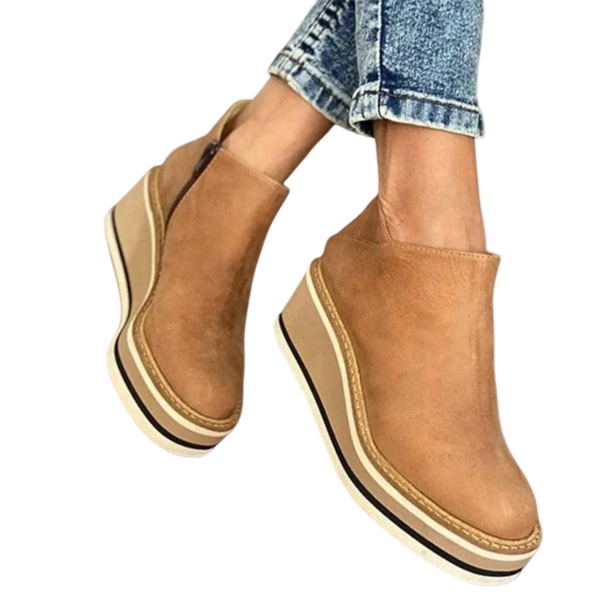 Elegant Wedge Booties | Stylish Ankle Boots with Side Zipper for Comfort and Versatility 1