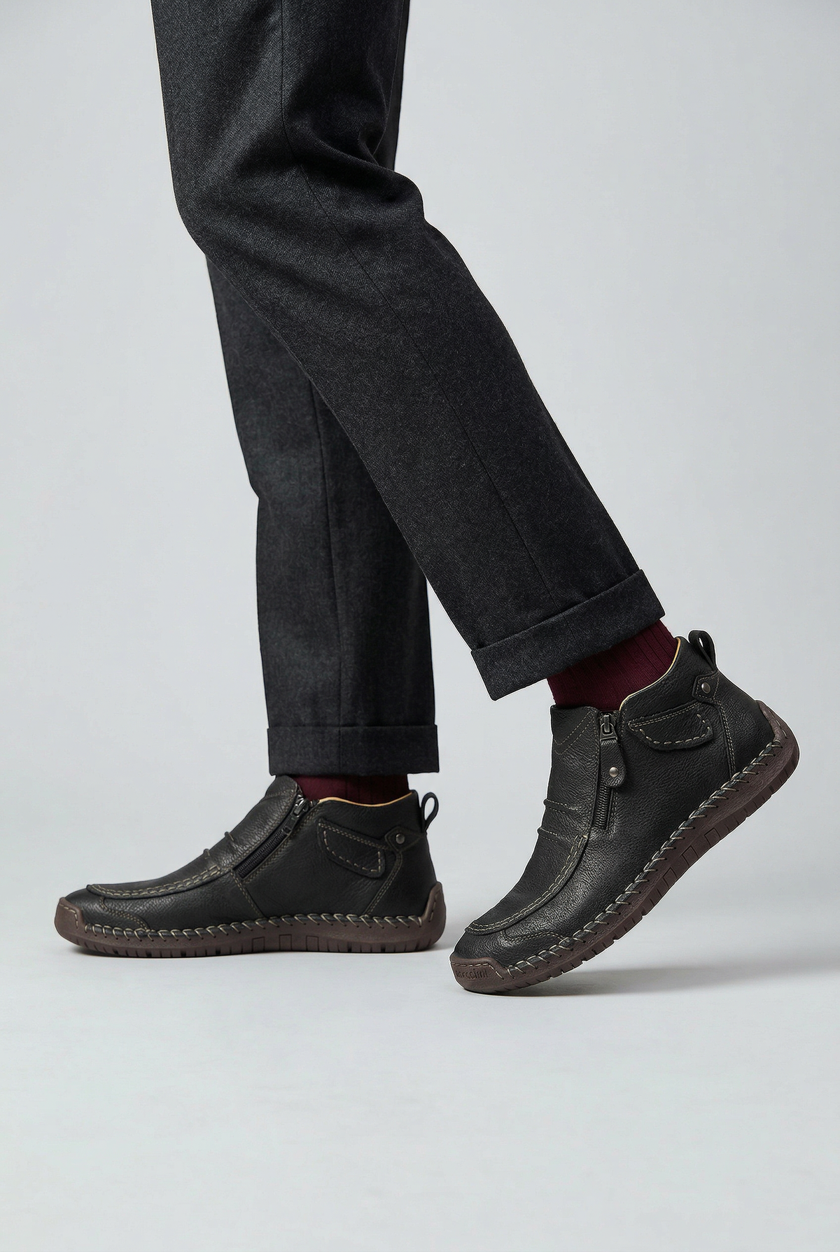 Everyday Comfort | Men's Side Zip Shoes with Cushioned Insole | Ergonomic Design for All-Day Wear 1
