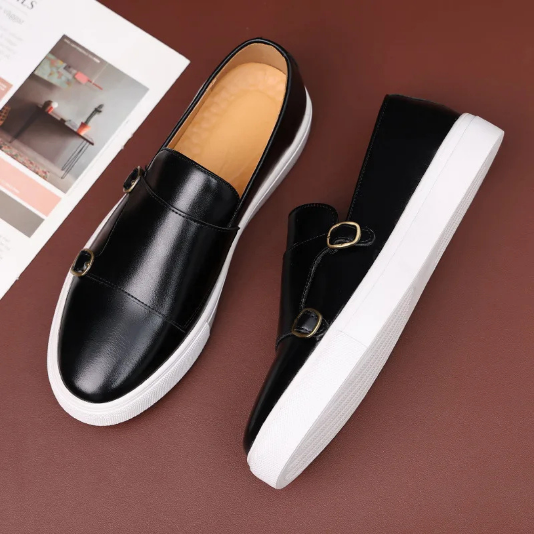 Men's Faux Leather Buckle Loafers | Stylish Comfortable Dress Shoes 3