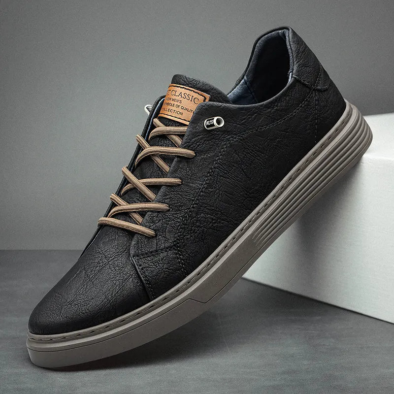 Men's Faux Leather Sneakers | Comfortable Classic Casual Footwear 0