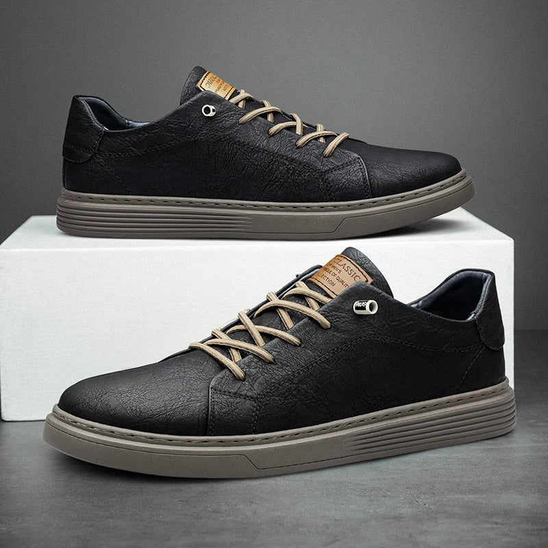 Men's Faux Leather Sneakers | Comfortable Classic Casual Footwear 2