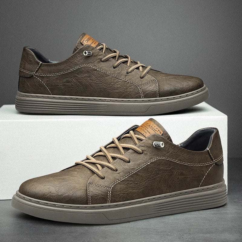 Men's Faux Leather Sneakers | Comfortable Classic Casual Footwear 3