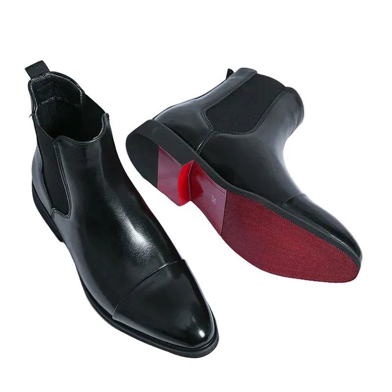 Men's Leather Chelsea Boots | Stylish Slip-On Dress Footwear with Cap Toe Design 0