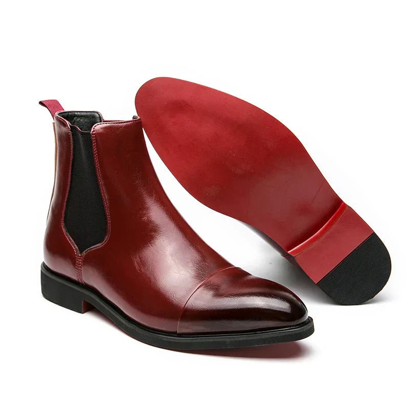 Men's Leather Chelsea Boots | Stylish Slip-On Dress Footwear with Cap Toe Design 1