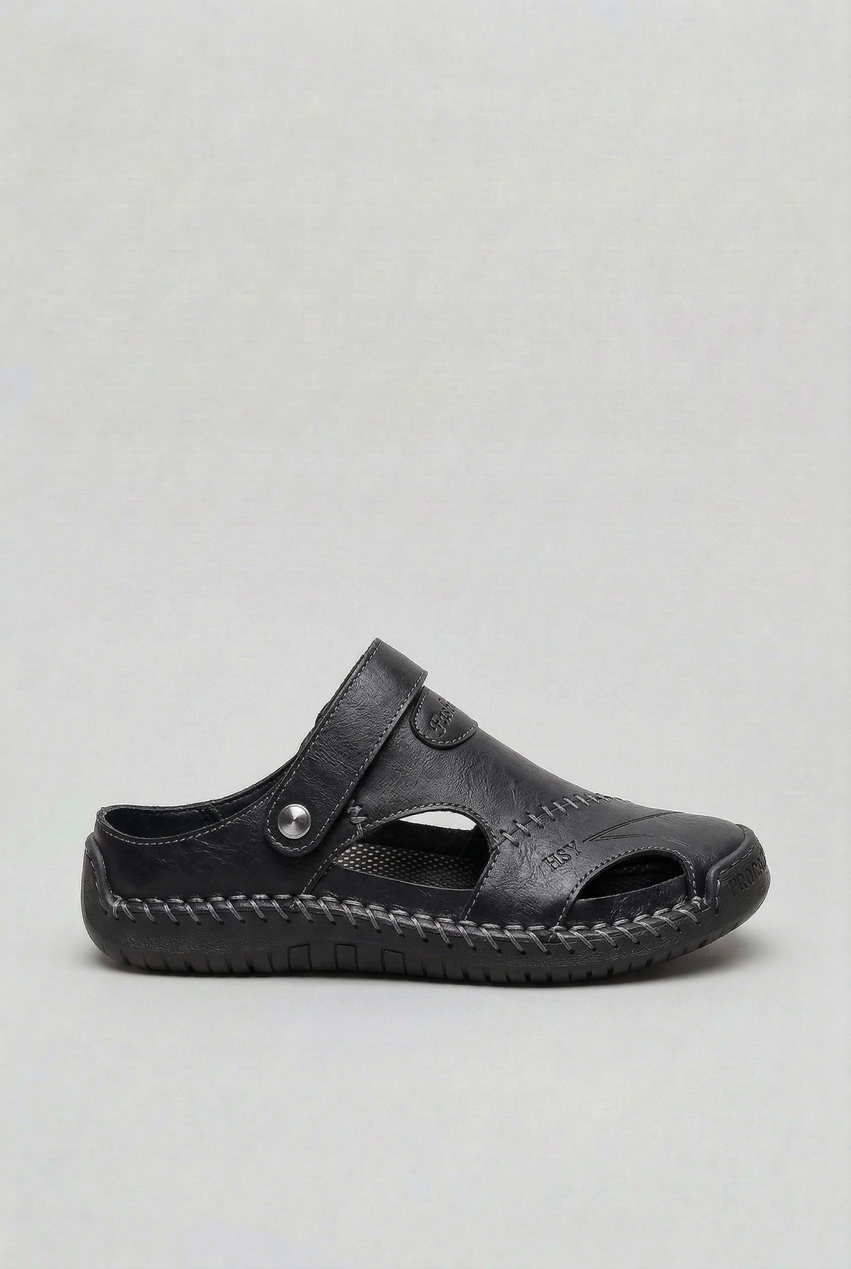 Men's Leather Sandals with Closed Toe Design & Breathable Cut-Outs for All-Day Comfort 4