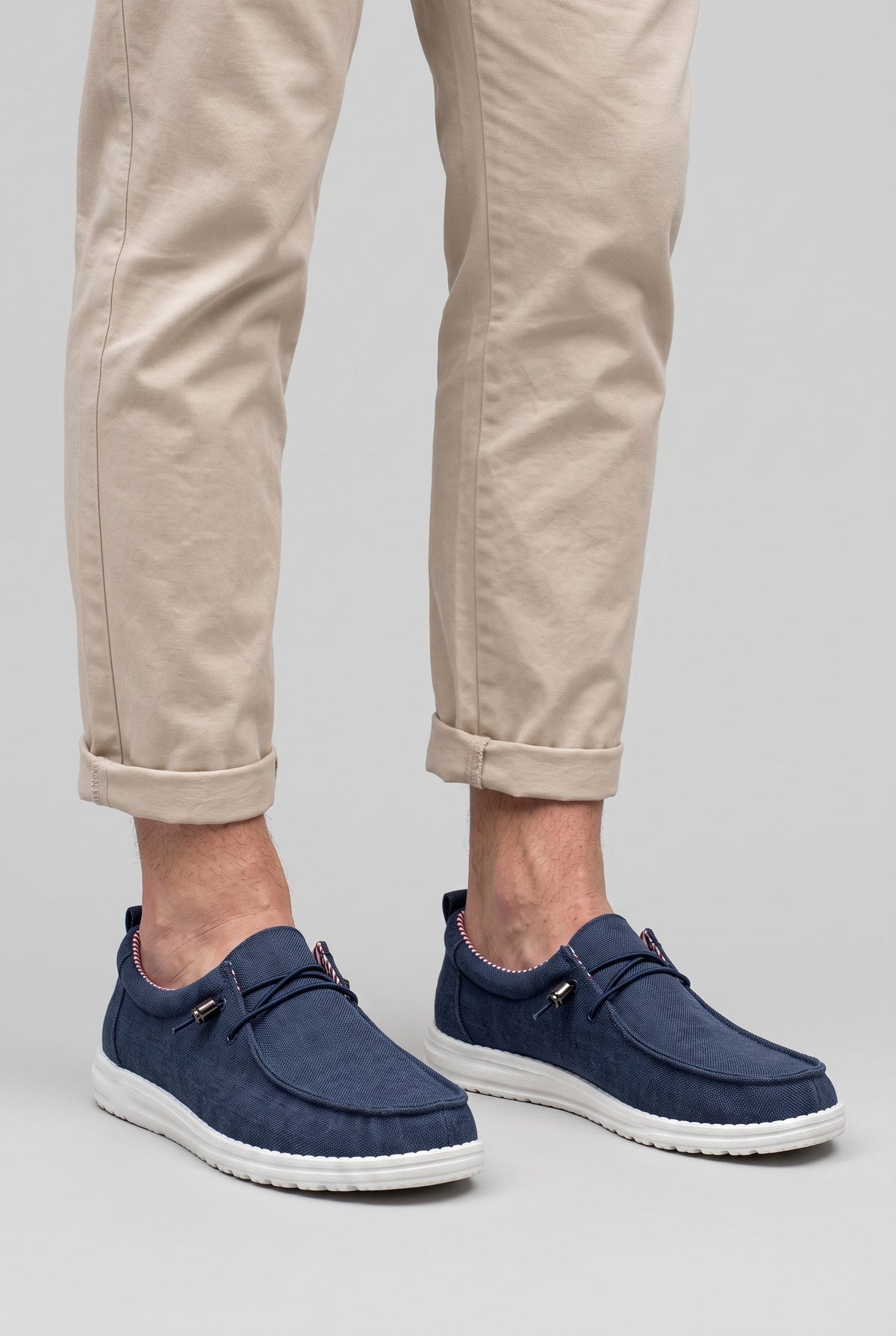 Men's Loafers | Woven Elastic Lace Slip-On Shoes with Cushioned Insole | Comfortable Footwear for Everyday Wear 2