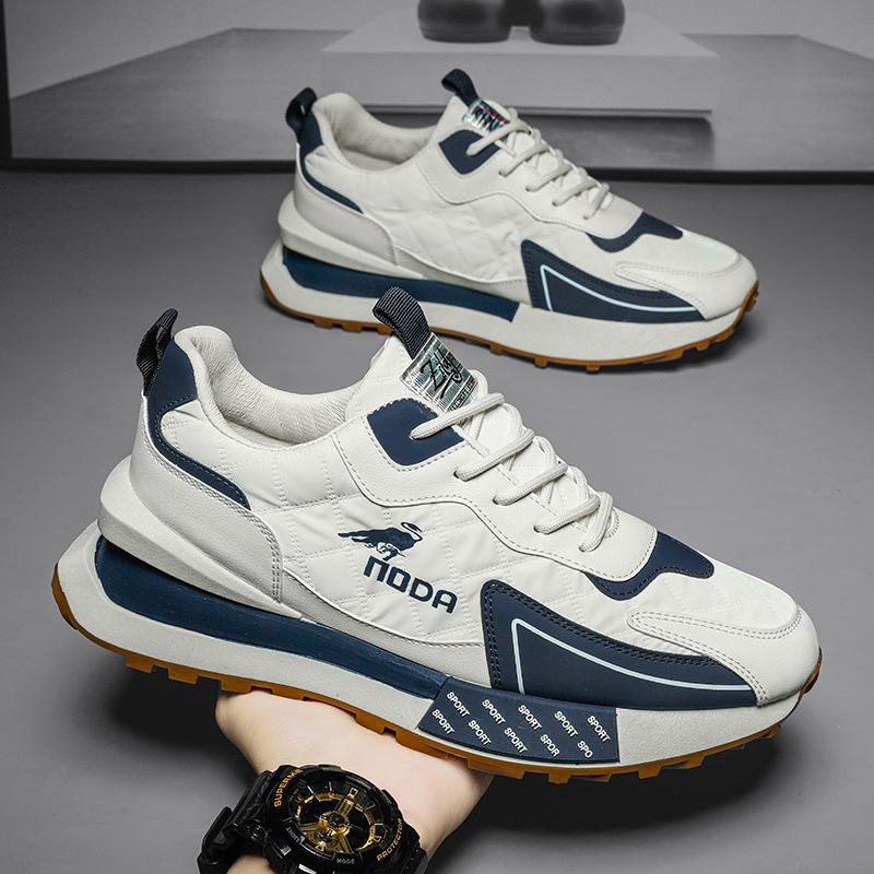 Men's Quilted Synthetic Chunky Sneakers | Trendy Lace-Up Platform Footwear 2