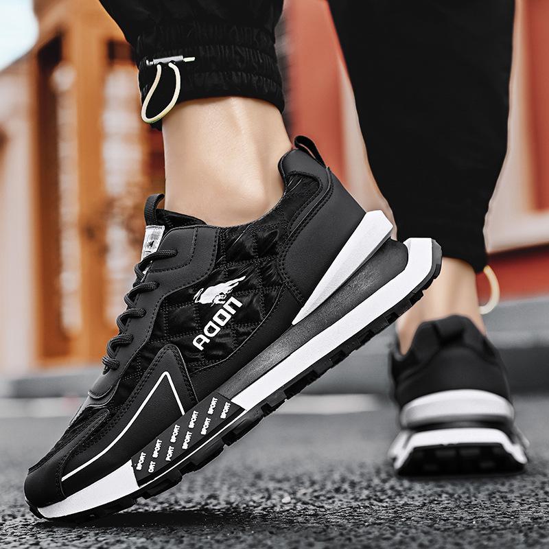 Men's Quilted Synthetic Chunky Sneakers | Trendy Lace-Up Platform Footwear 3