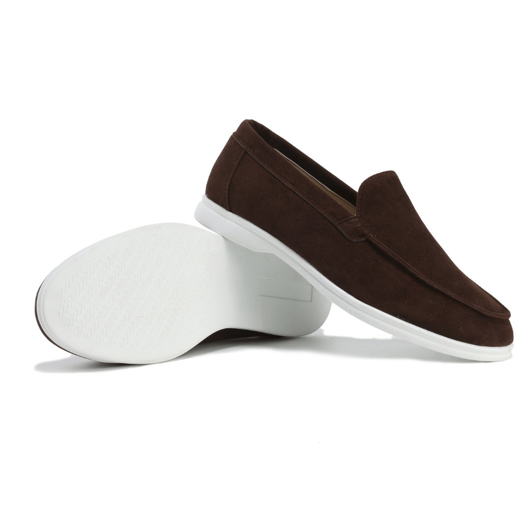 Men's Synthetic Leather Loafers | Casual Slip-On Brown Shoes 8