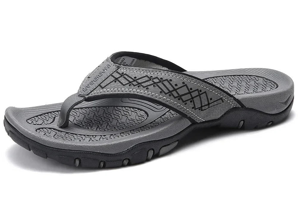 Men's Synthetic Nubuck Flip Flops | Comfortable Arch Support Sandals | Water-Resistant | Non-Slip 13