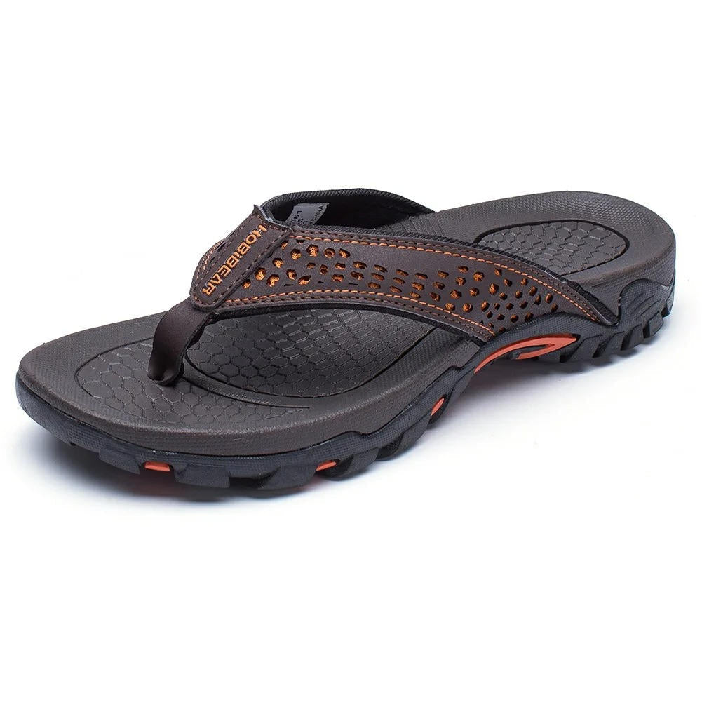 Men's Synthetic Nubuck Flip Flops | Comfortable Arch Support Sandals | Water-Resistant | Non-Slip 3
