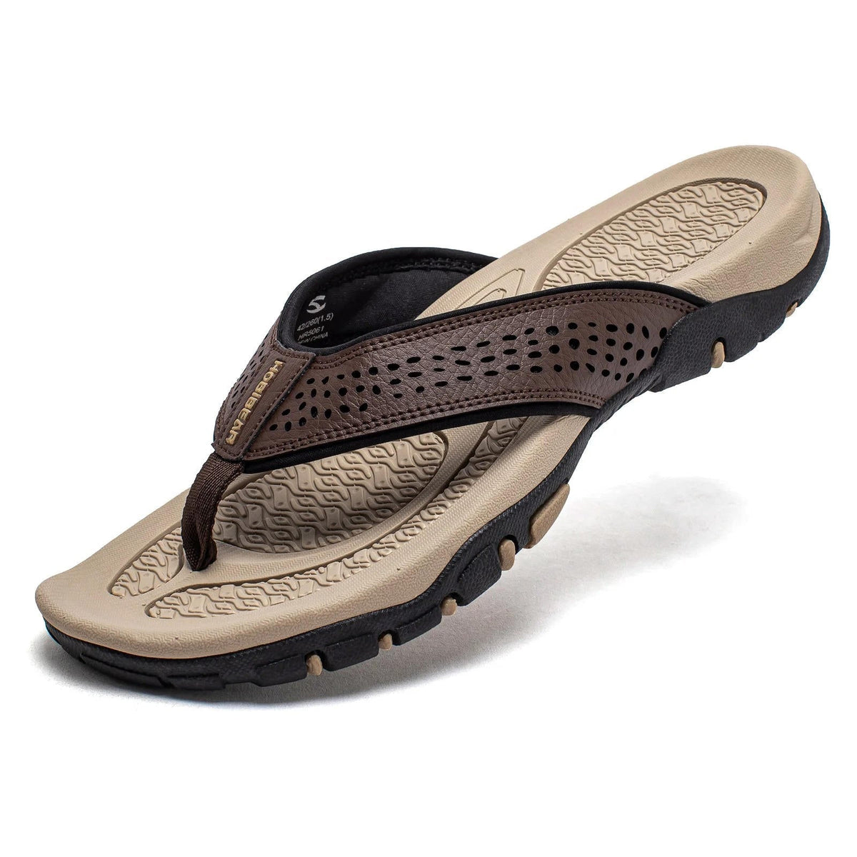 Men's Synthetic Nubuck Flip Flops | Comfortable Arch Support Sandals | Water-Resistant | Non-Slip 4